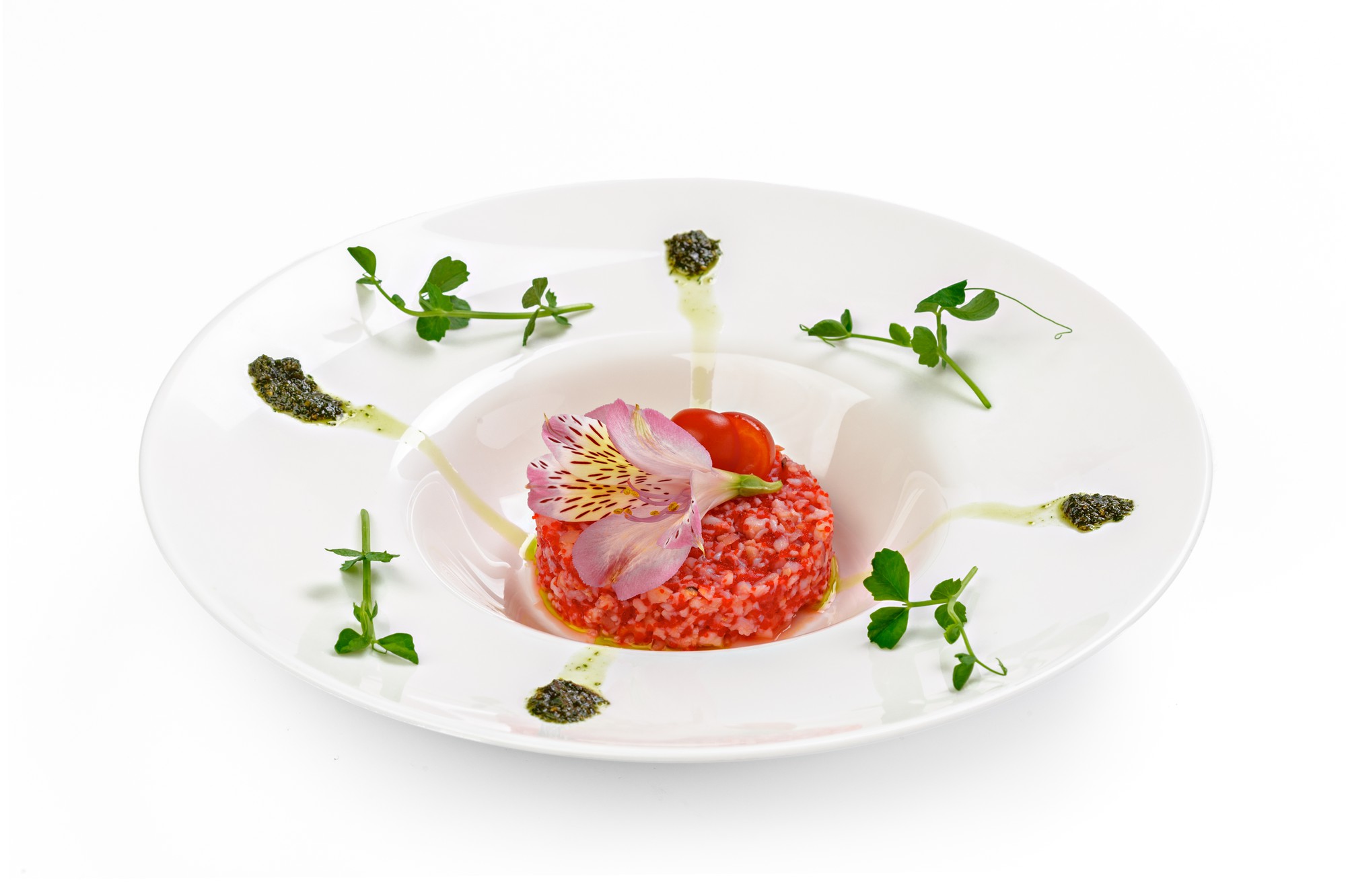 Plated gourmet dish from online class